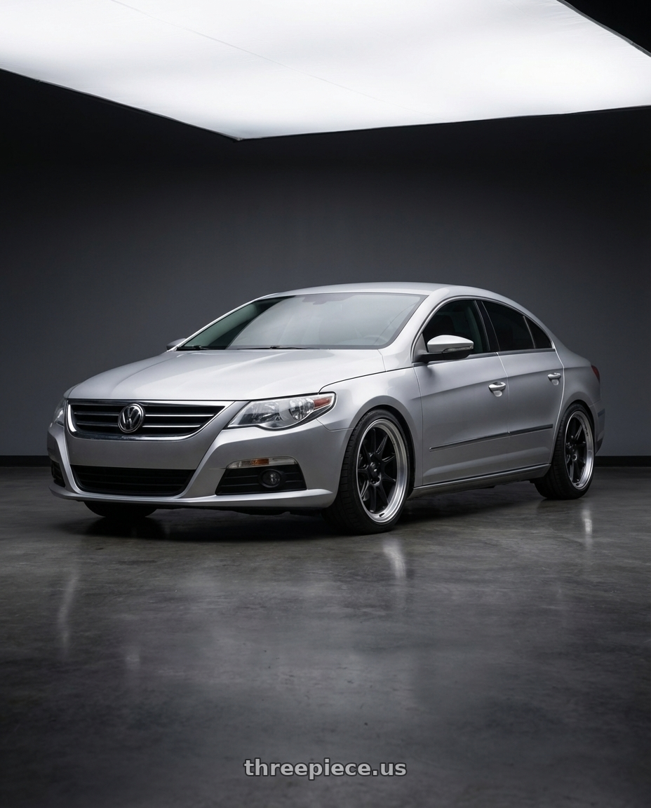 2015 Volkswagen CC with Konig Countergram 5x112 19x11+40 Matte Black / Matte Machined Lip wheels