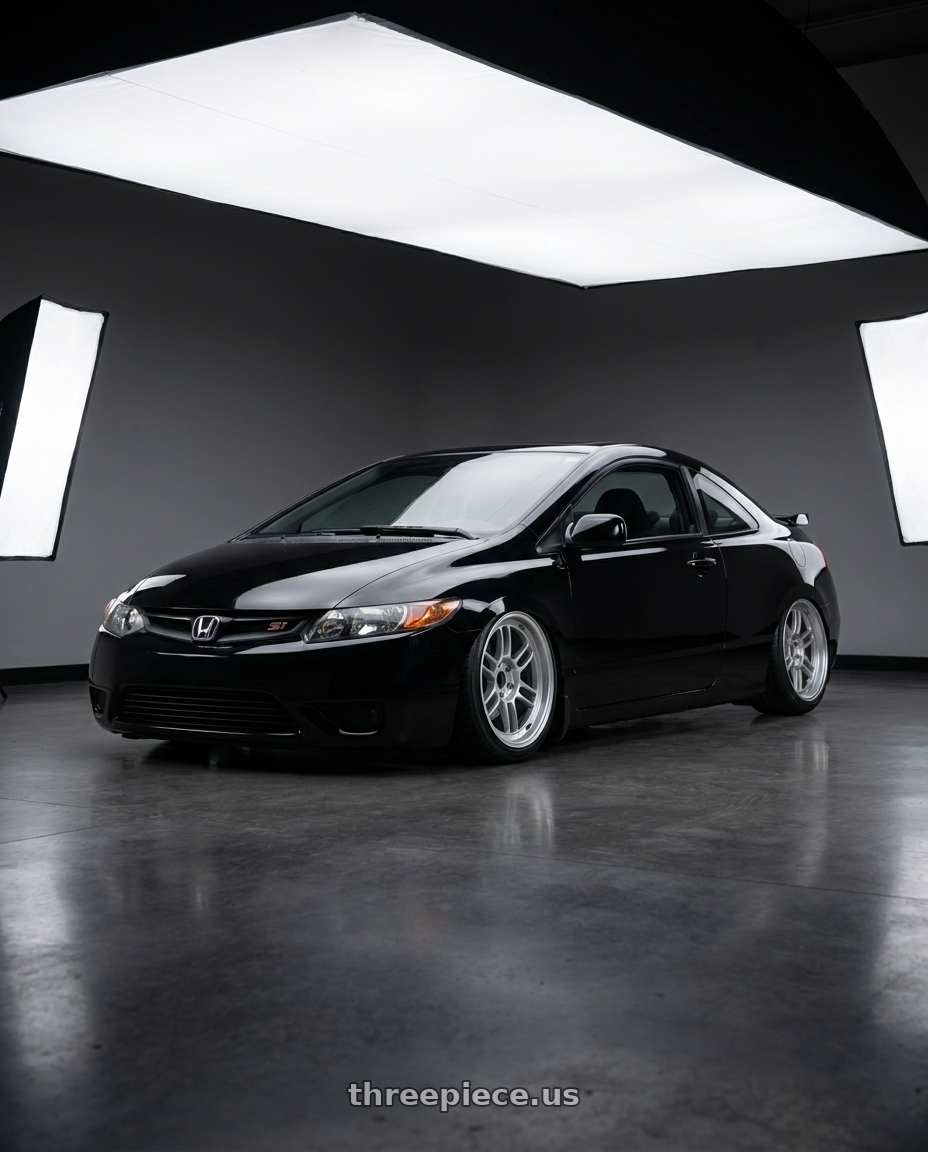 2008 Honda civic si with Enkei RPF1RS 5x114.3 18x9.5+12 Silver wheels