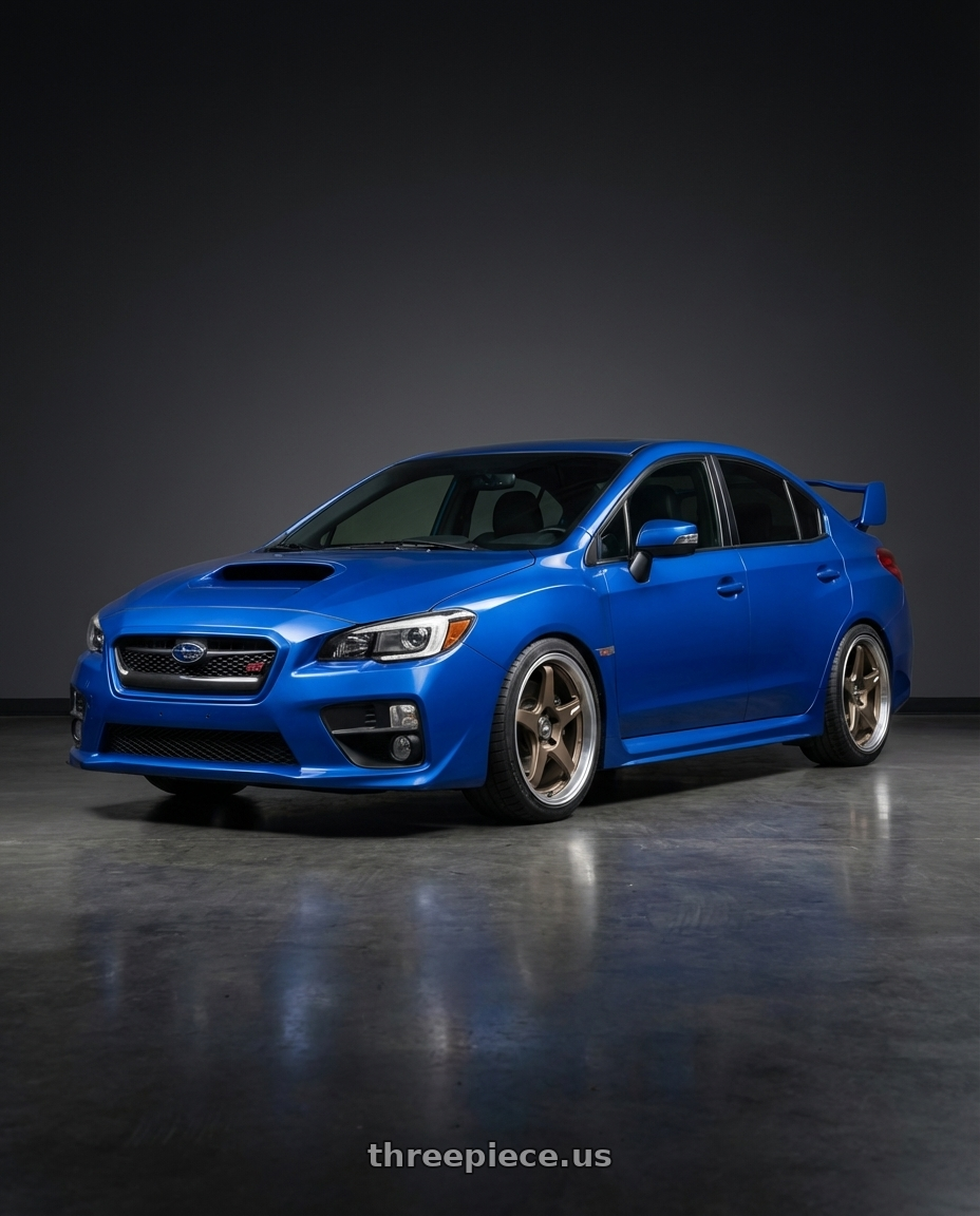 2013 Subaru WRX STI with ESR Wheels APEX SERIES AP5 5x114.3 18x8.5 +30 Matte Bronze wheels