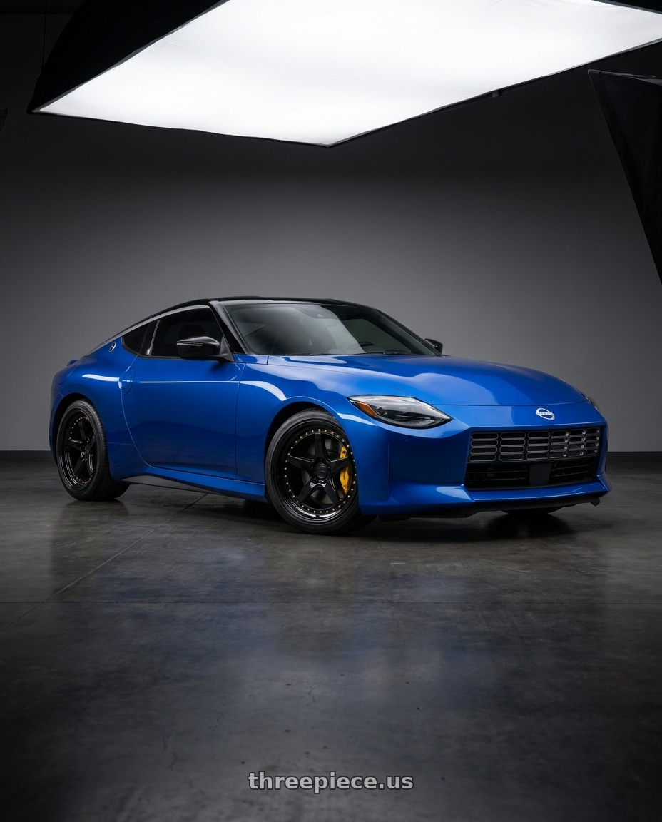 2024 Nissan Z with Aodhan DS05 5x114.3 19x9.5+22 Gloss Black W /Gold Rivets wheels