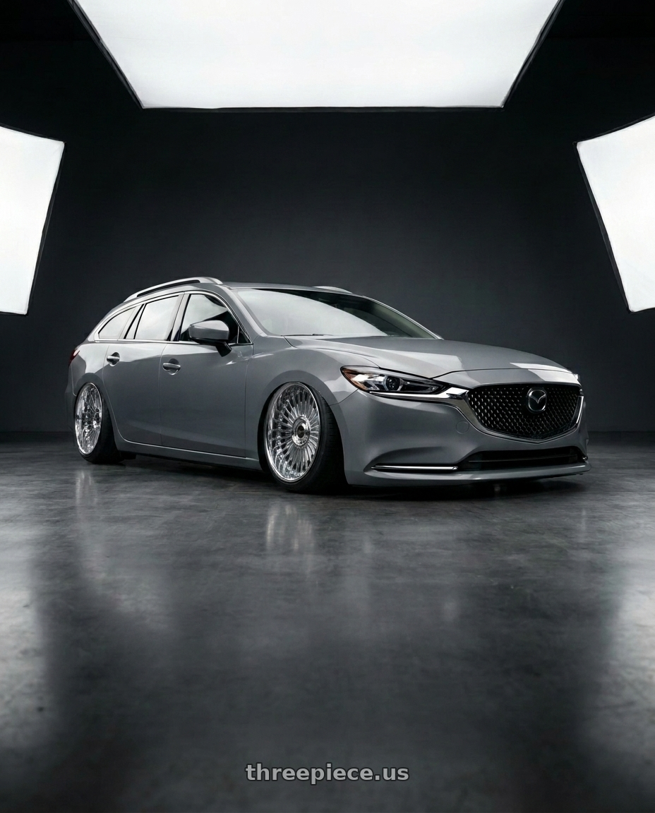2019 Mazda 6 wagon 鐵灰色 with Work Emitz Black Polish 5x100 19x7.5 +45 wheels