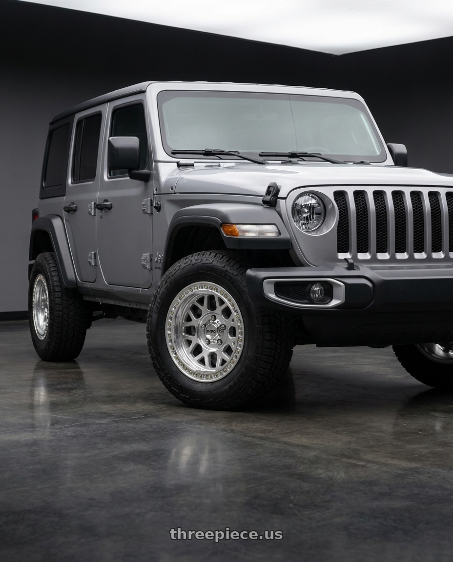 2021 Jeep Wrangler Sport with KMC KM235 GRENADE CRAWL BEADLOCK 5X127 17X9 -38 MACHINED wheels