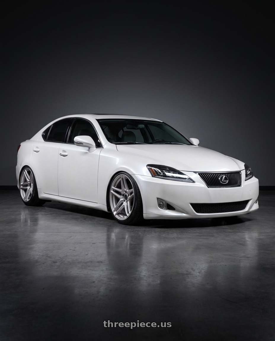 2010 Lexus is250 starfire pearl with Heritage Wheel EBISU MonoC 5x114.3 18x8.5+35 Silver wheels