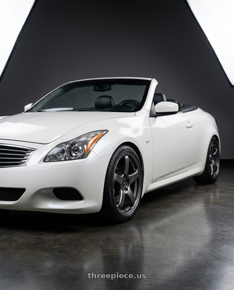 2009 G37 convertible with Enkei PF05 5x114.3 19x8.5+38 Dark Silver wheels