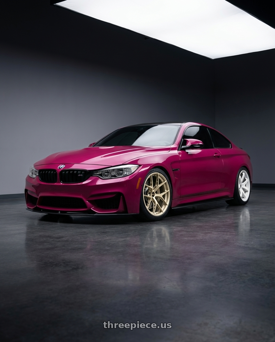 2015 bmw m4 coupe rubystar with BBS FI-R Evo 5x112 19x9.5+15 White Gold wheels