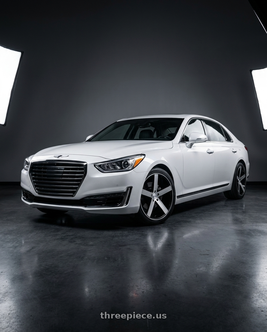 2018 genesis g90 ultimate with Cavallo CLV-5 5x114.3 20x8.5 +35 Gloss Black & Machined wheels