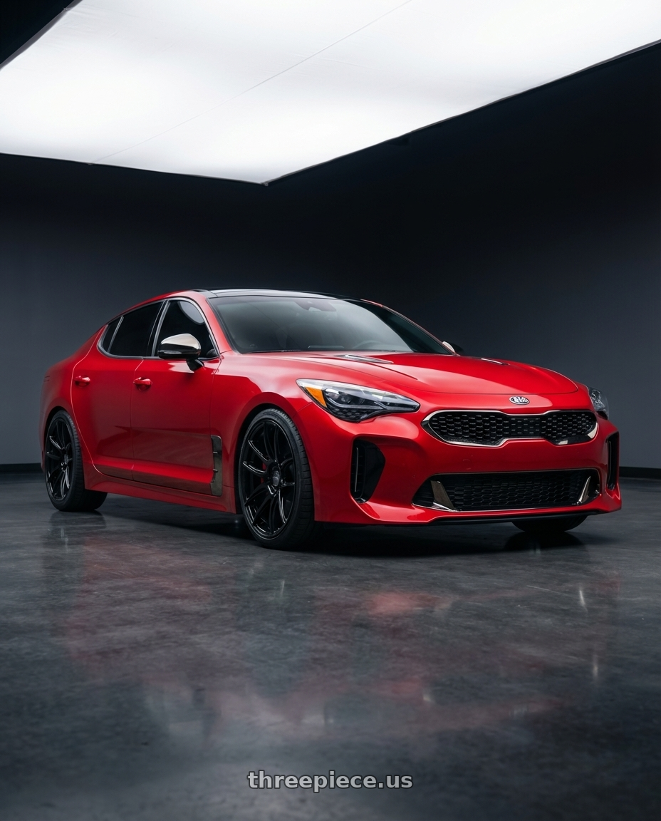 2022 Kia Stinger GT with ESR Wheels CS SERIES CS8 5x114.3 19x9.5 +35 Gloss Black wheels