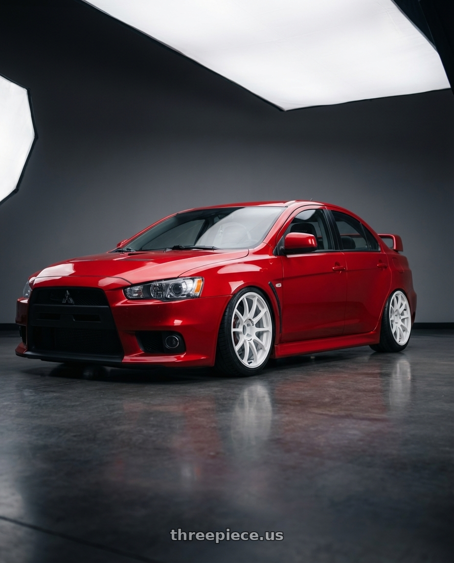 2012 Mitsubishi Lancer Evo X with Advan RCIII 5x114.3 18x8.5+38 White wheels