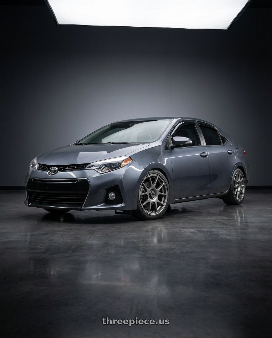 2016 Toyota Corolla S with fifteen52 APEX 5x112 / 5x120 18x8.5 +35 FROSTED GRAPHITE (SATIN GREY) wheels