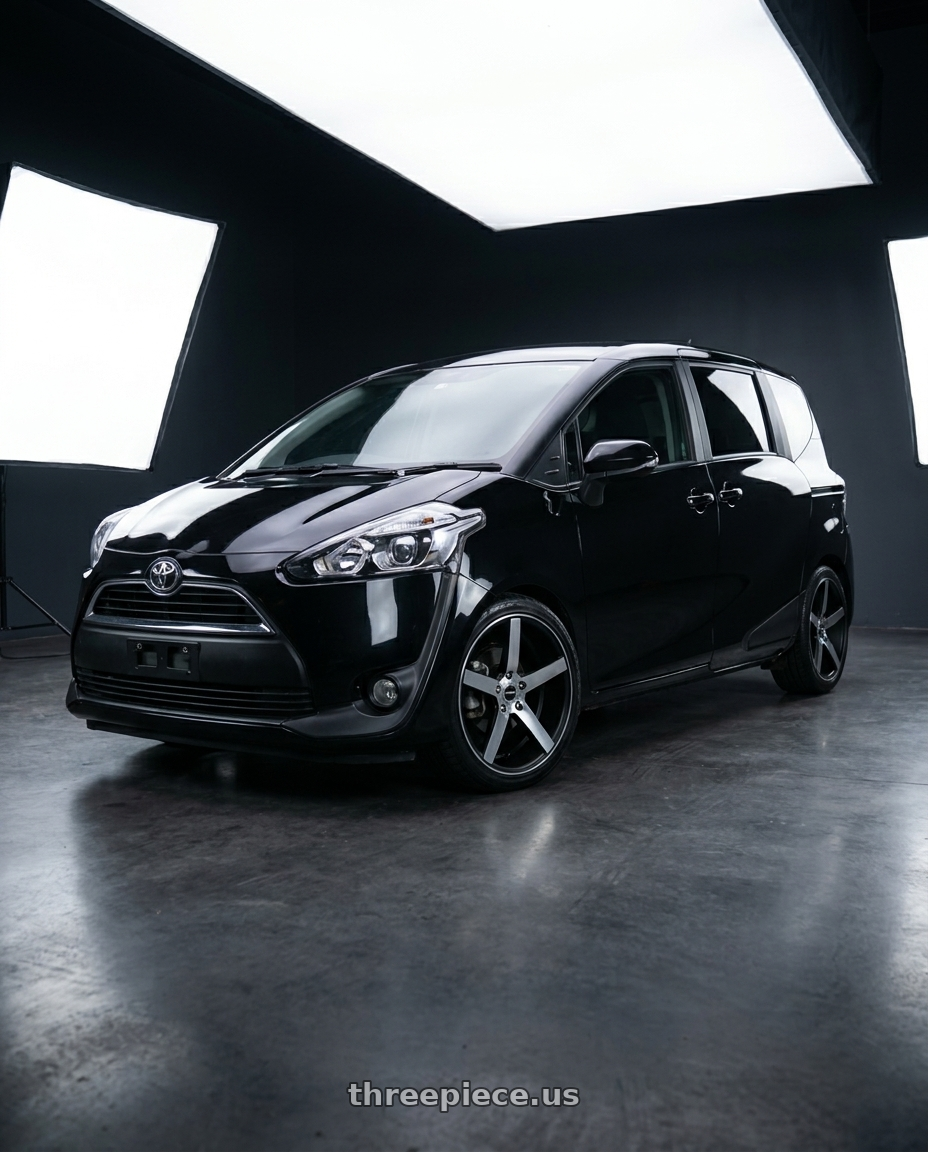 2016 Toyota sienta  with Strada Perfetto 5x100/5x114.3 17x7.5 +35 Gloss Black Machined wheels