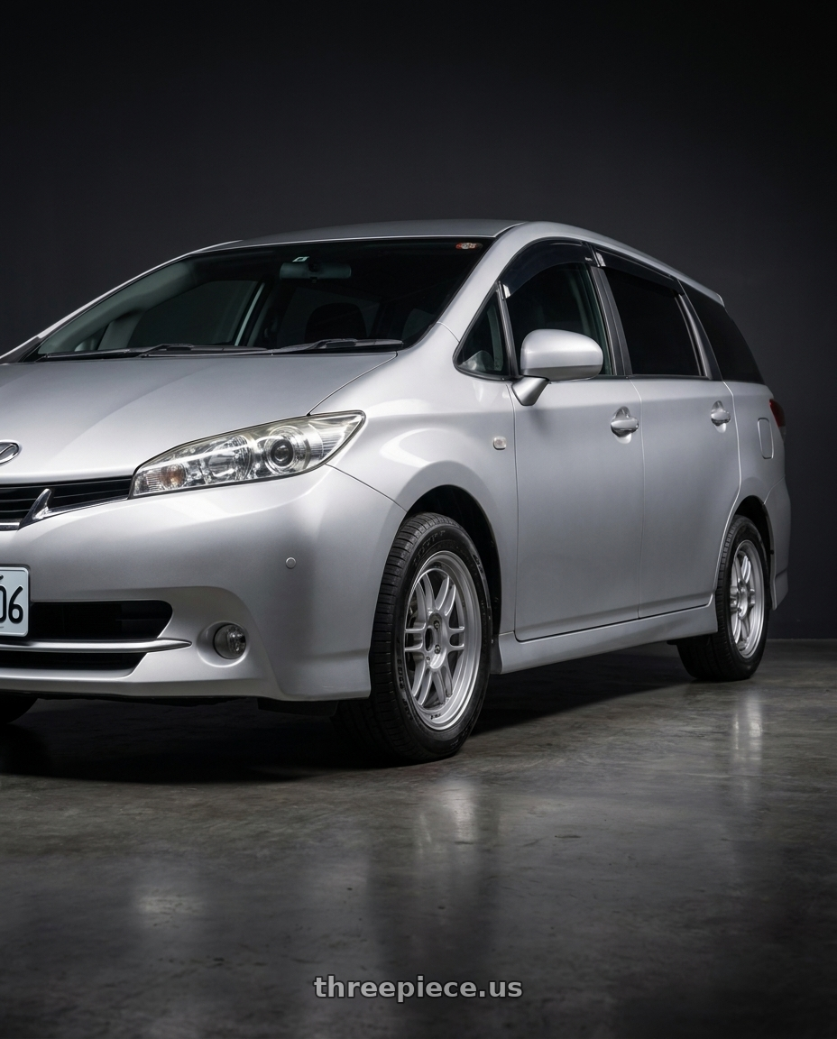 2009 Toyota wish with Enkei RPF1 4x100 15x7+35 Silver wheels