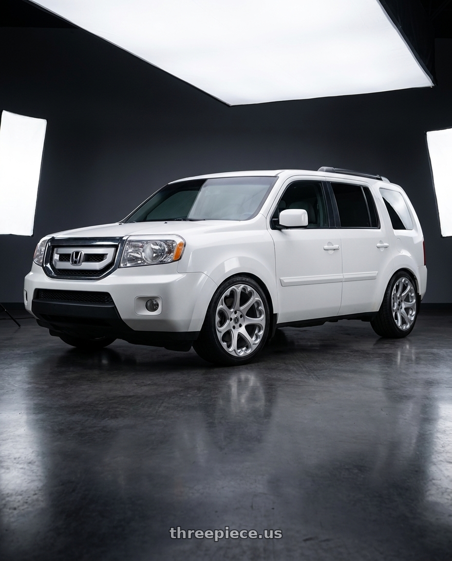 2011 honda pilot ex with Heritage Wheel Kokoro MonoC 5x120 18x8.5+35 Silver wheels