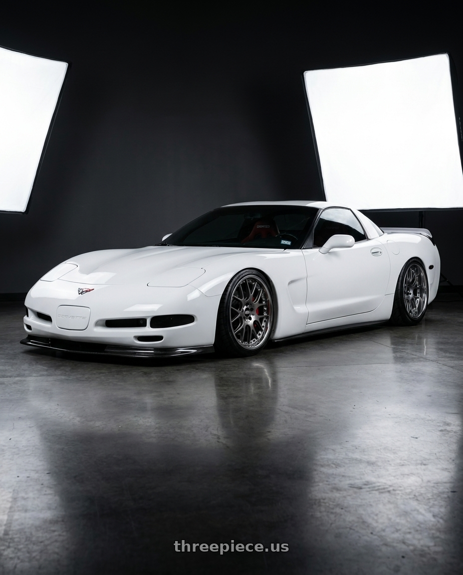 2000 Chevy Corvette FRC with BBS CH-RII 5x130 20x11.5 +47 Satin Platinum Center Black Lip Stainless Rim Protector wheels