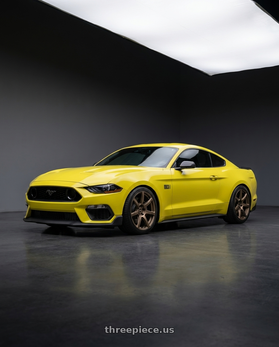 2021 Ford Mustang Mach 1 with Work Emotion T7r 5x114.3 19x9.5 +25 Matte Bronze wheels