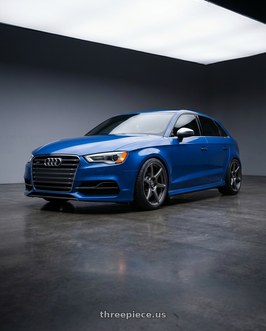 2019 Audi S3 8V with Kansei K11G Tandem 5X112 18x8.5 35 Gunmetal wheels