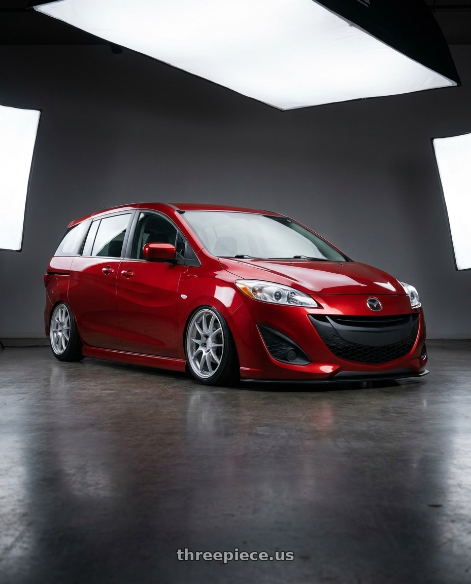 2015 Mazda 5 with Enkei PF01 5x114.3 18x8.5+35 Silver wheels