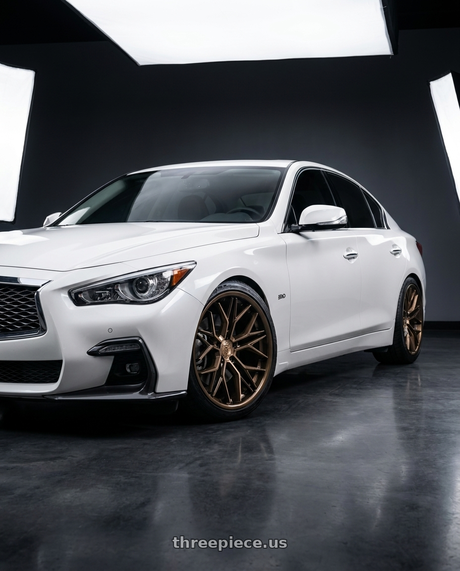 2018 Infiniti q50s with Rohana RFC3 5x112 19x9.5 +42 Machine Bronze wheels