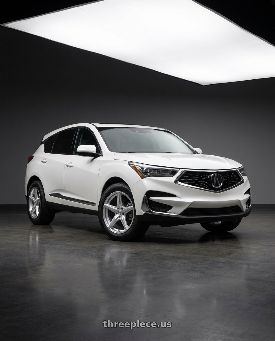 2022 Acura RDX with TSW ESPRIT 5x114.3 18x8.5 +35 Hyper Silver W/ Machined Face wheels front three quarter view stock stance