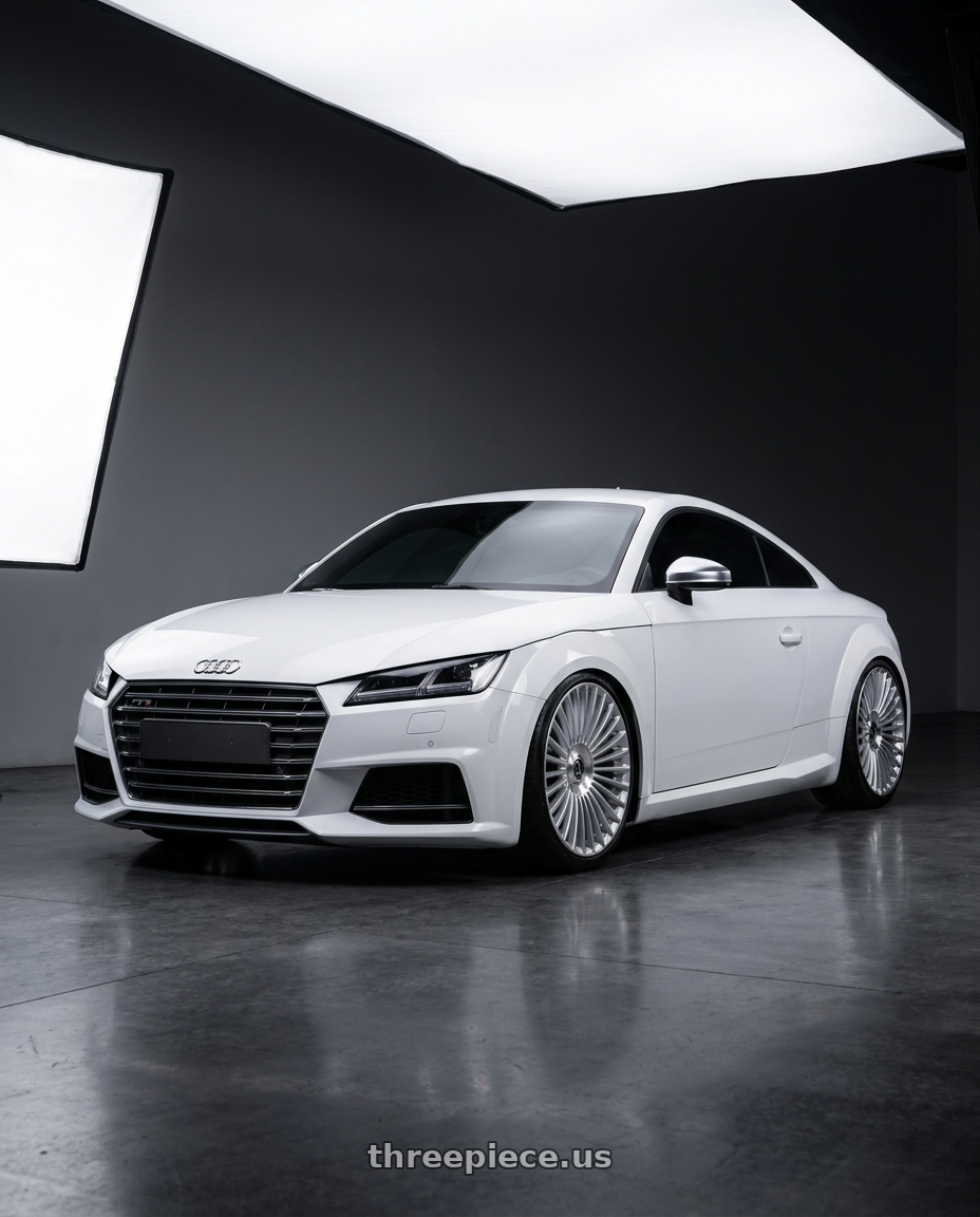 2017 Audi TTs with DOLCE LUXURY TRENTO 5x112/5x114.3 22x10.5 +40 Glossy Silver Brush Face wheels