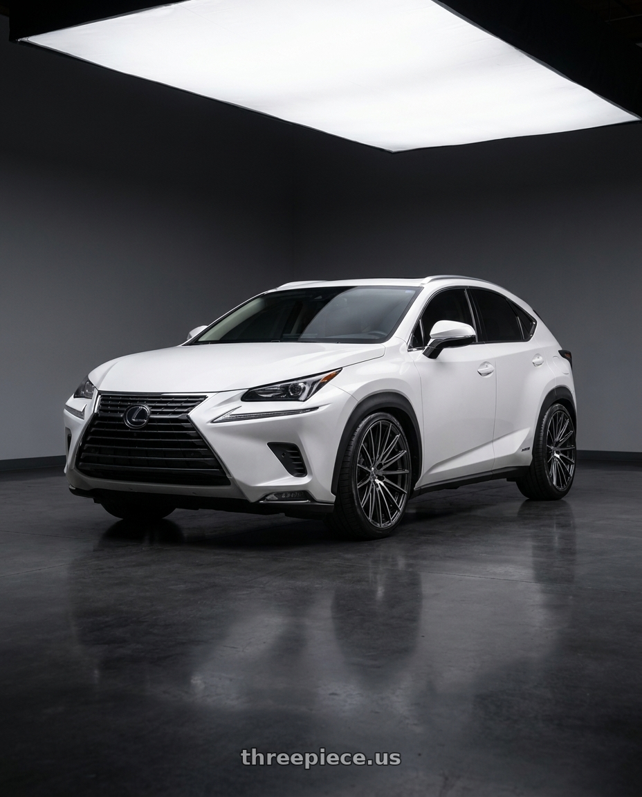 2019 Lexus NX with Arvano ART-2 6x135 20x9 +12 Gloss Black & Brushed Double Dark Tint wheels