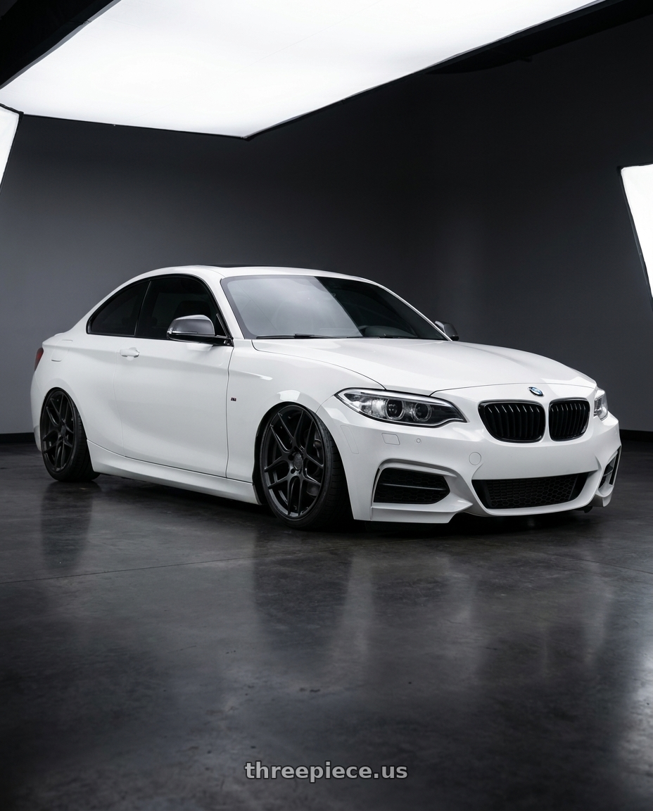 2018 BMW 2 Series F22 with Aodhan AFF2 5x120 19x8.5+35 Matte Black wheels