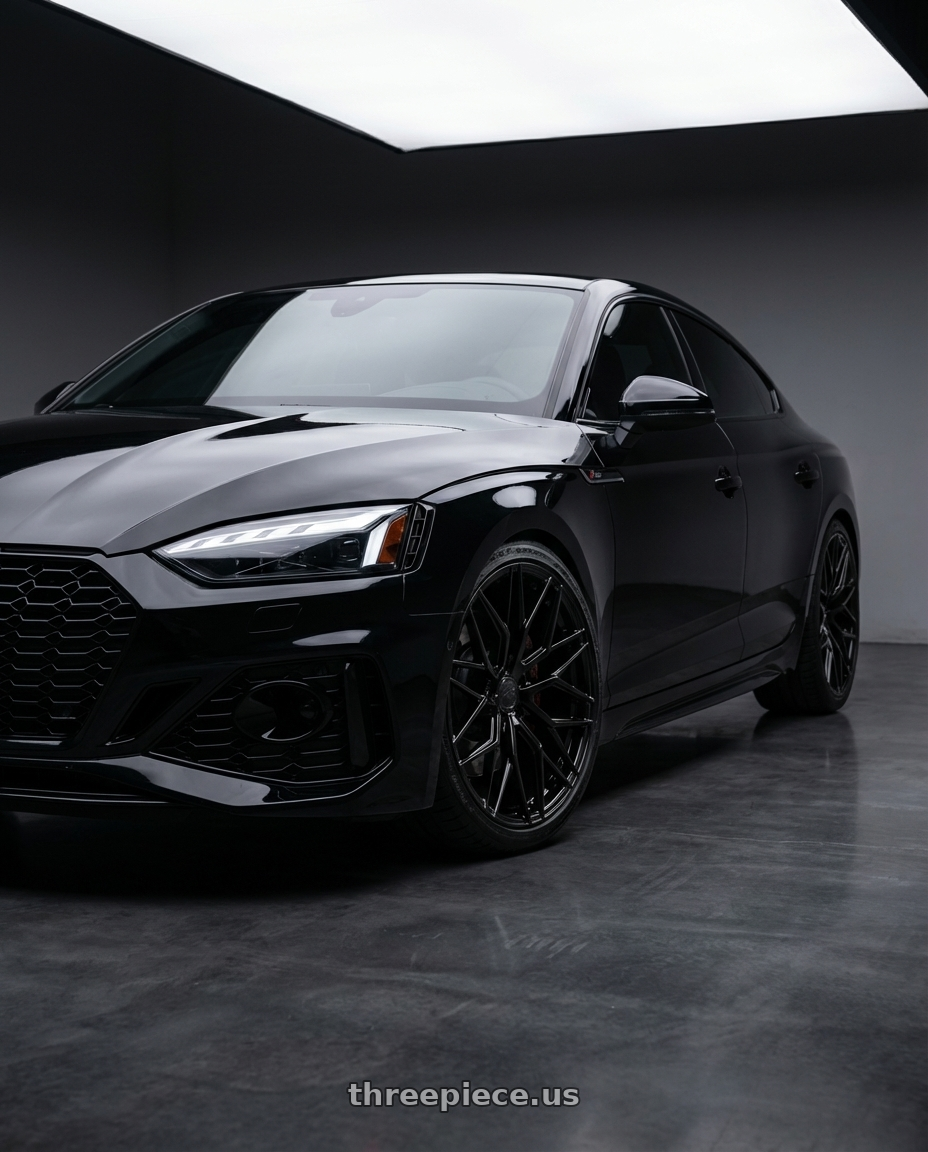 2022 Audi RS5 with Avant Garde Wheels M520R 5X112 20x10 +25 Gloss Black wheels