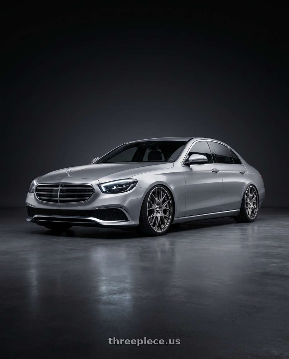 2022 Mercedes E class with BBS CH-RII 5x120 20x10.5 +35 Satin Platinum Center Black Lip SS Rim Prot wheels