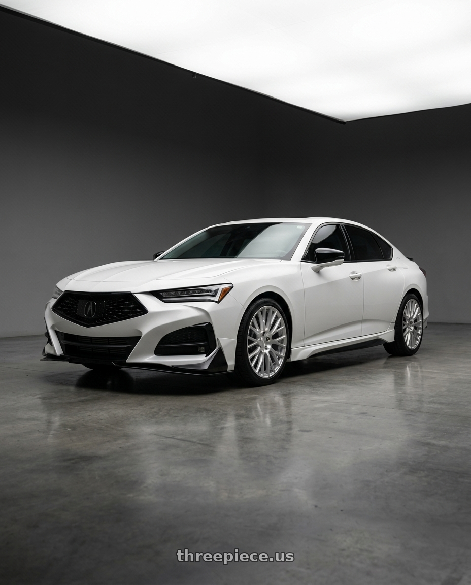 2022 Acura TLX 2 0T with Rotiform RC201 LSE 5X120 19X8.5 +35 GLOSS SILVER W/ MACHINED FACE wheels