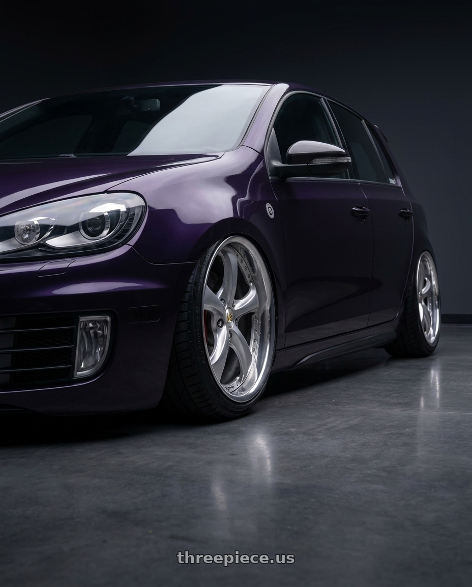2013 Volkswagen Golf GTI with Work Wheels VS-KF 5x112 18x9.5+39 Light Grey Silver R Disk FULL REVERSE wheels