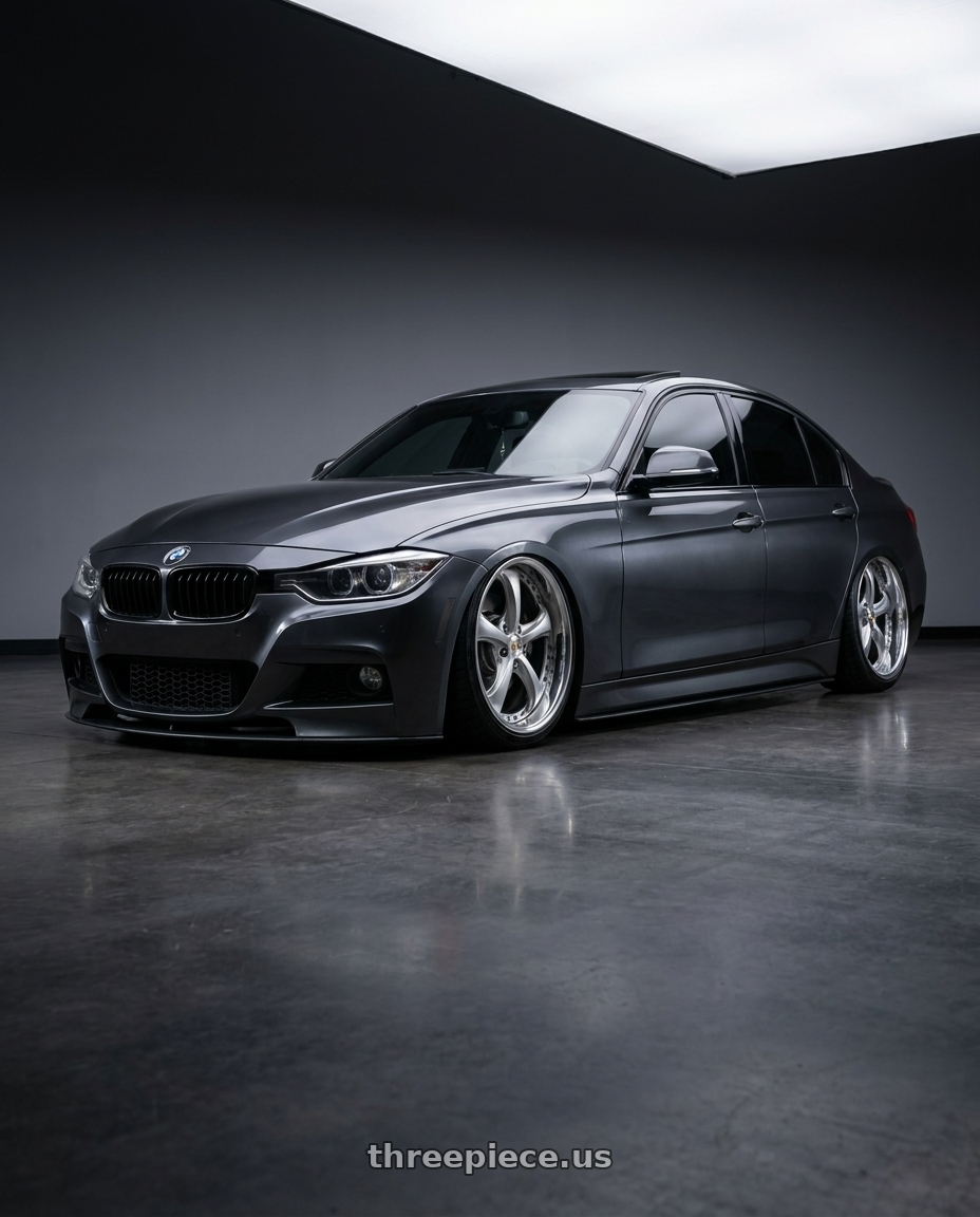 Bmw 328i 2013 xdrive  with Work Wheels VS-KF 5x120 18x12-18 Light Grey Silver R Disk FULL REVERSE wheels