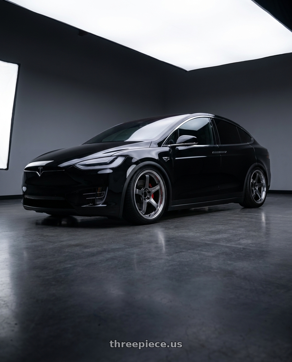 2016 Tesla Model X with Advan Racing GT BEYOND 5x120 20x10.5 +34 MACHINING & HYPER PLATINUM BLACK wheels