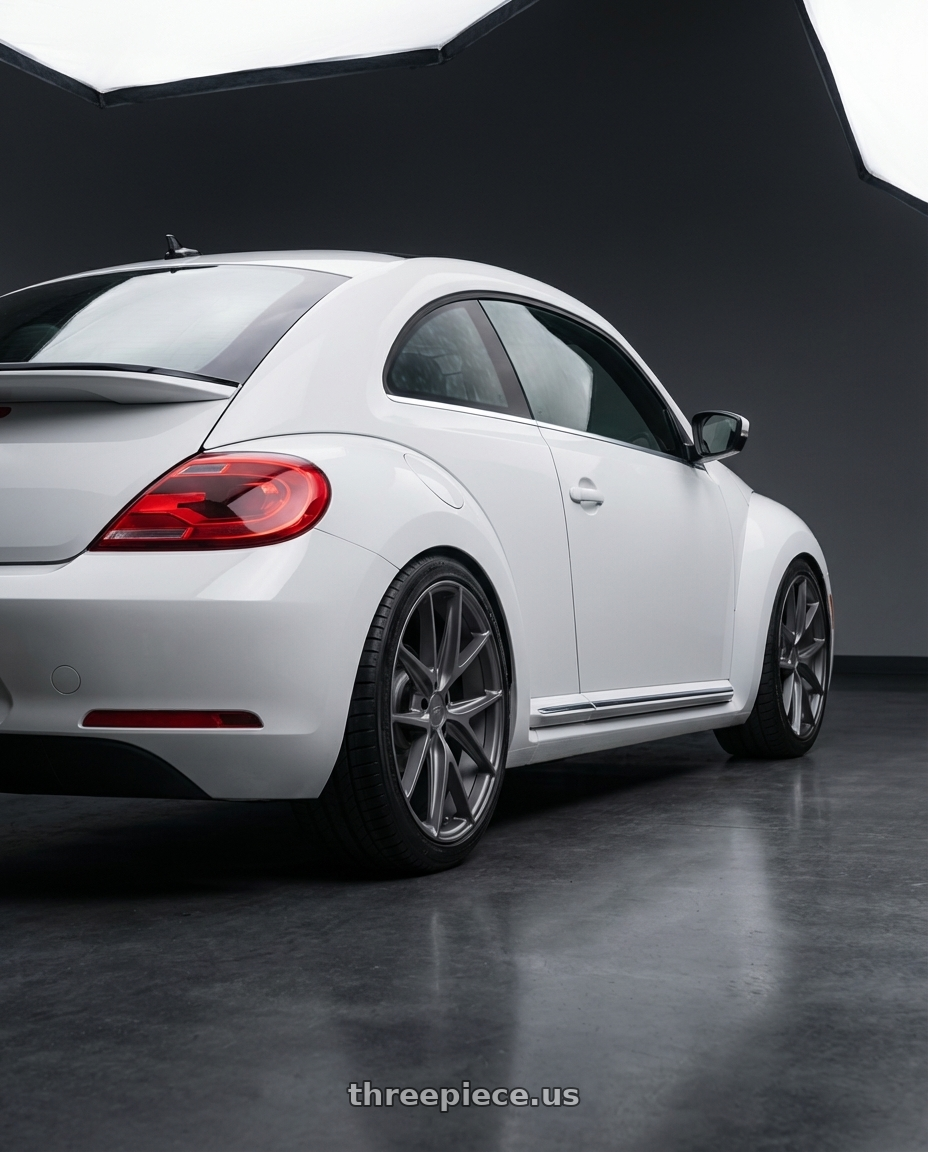 2016 Volkswagen Beetle Turbo with Niche 1PC M116 MISANO 5X112 18X8 +30 MATTE GUN METAL wheels rear three quarter view square tires