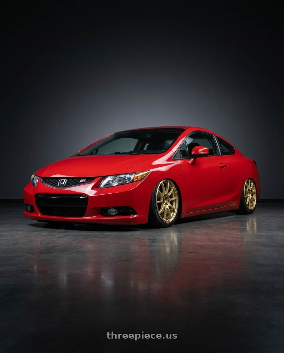 2011 Honda Civic Si with Advan RCIII 5x114.3 17x7+45 Gold wheels