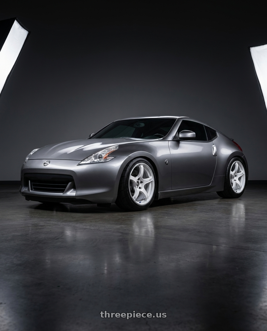 2009 Nissan 370 Z with Advan Racing TC4 5x114.3 18x11.0 +15 RACING WHITE METALLIC & RING wheels