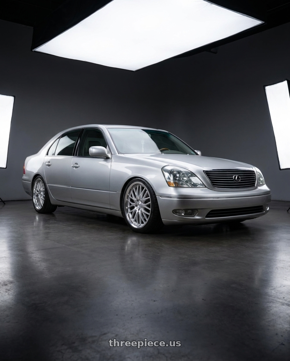 2001 Lexus LS430 with V�xx Masi 5x114.3 19x9.5+42 Silver Mirror Mach Lip wheels
