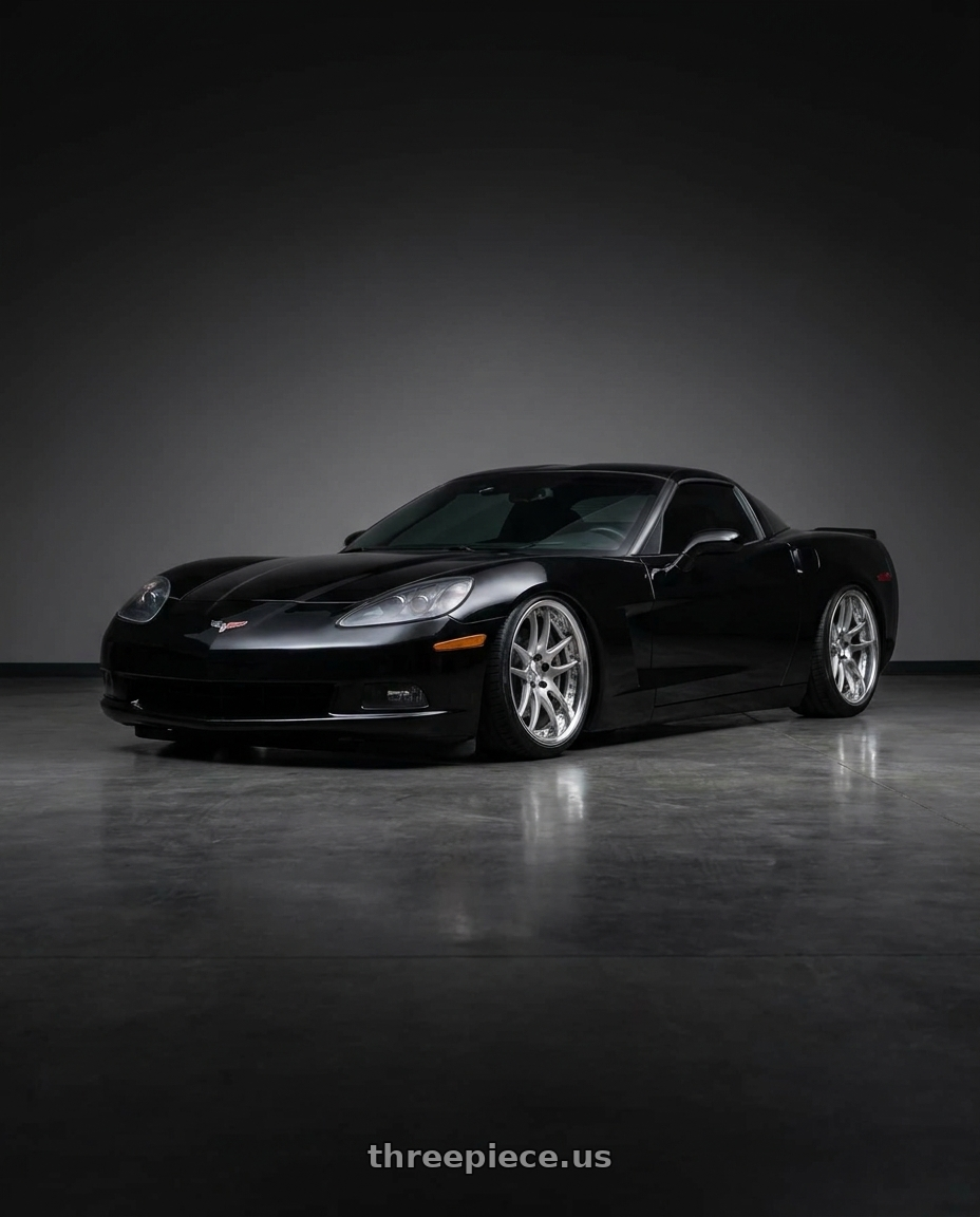 2007 chevy corvette with Work Emotion Cr 3P 5x120.65 20x10+63 L Disk Burning Silver wheels