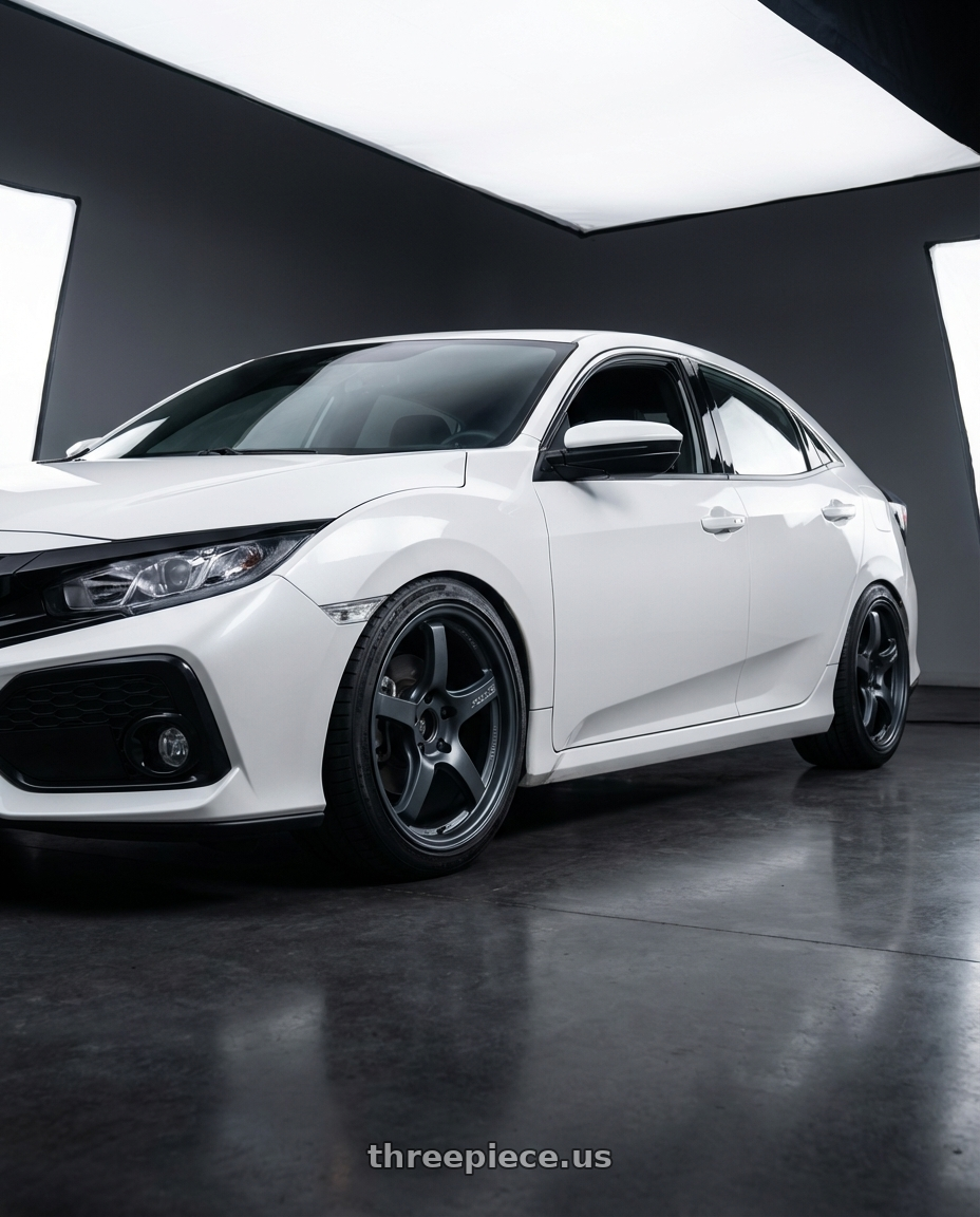 2019 Honda Civic with Gram Lights 57CR 5x114.3 18x8.5+37 Gunblue II wheels