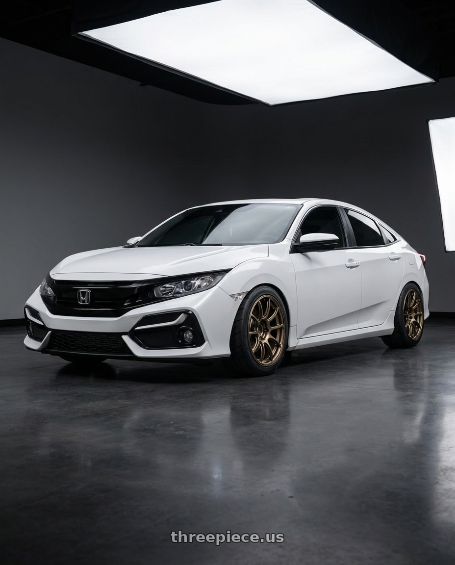 2019 Honda Civic with Advan Racing RZII 5x114.3 18x9.5 +35 RACING BRONZE wheels