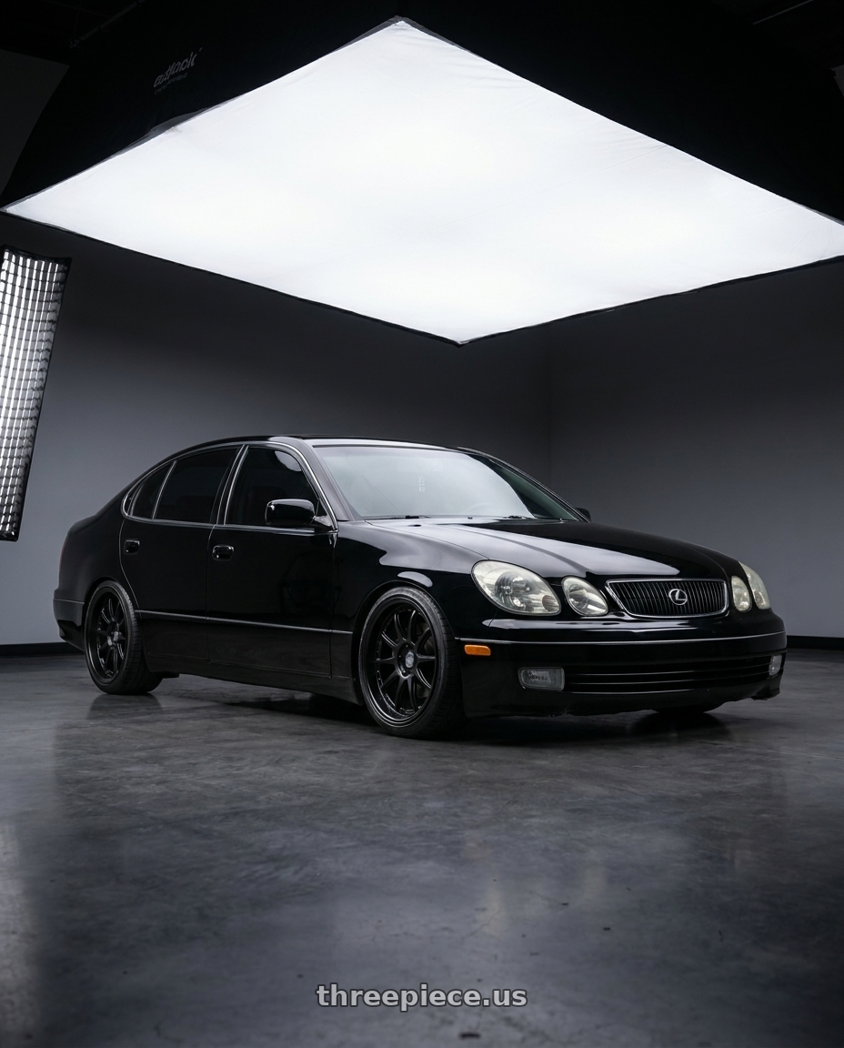 2002 Lexus gs300 with ESR Wheels CS12 5x114.3 18x8.5 +35 Matte Black wheels