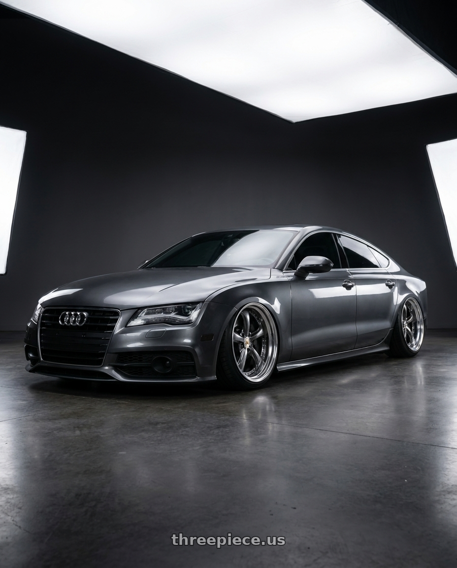 2013 Audi a7 with Work Wheels VS-KF 5x112 20x9.5+34 Brilliant Silver Black A Disk STEP RIM wheels