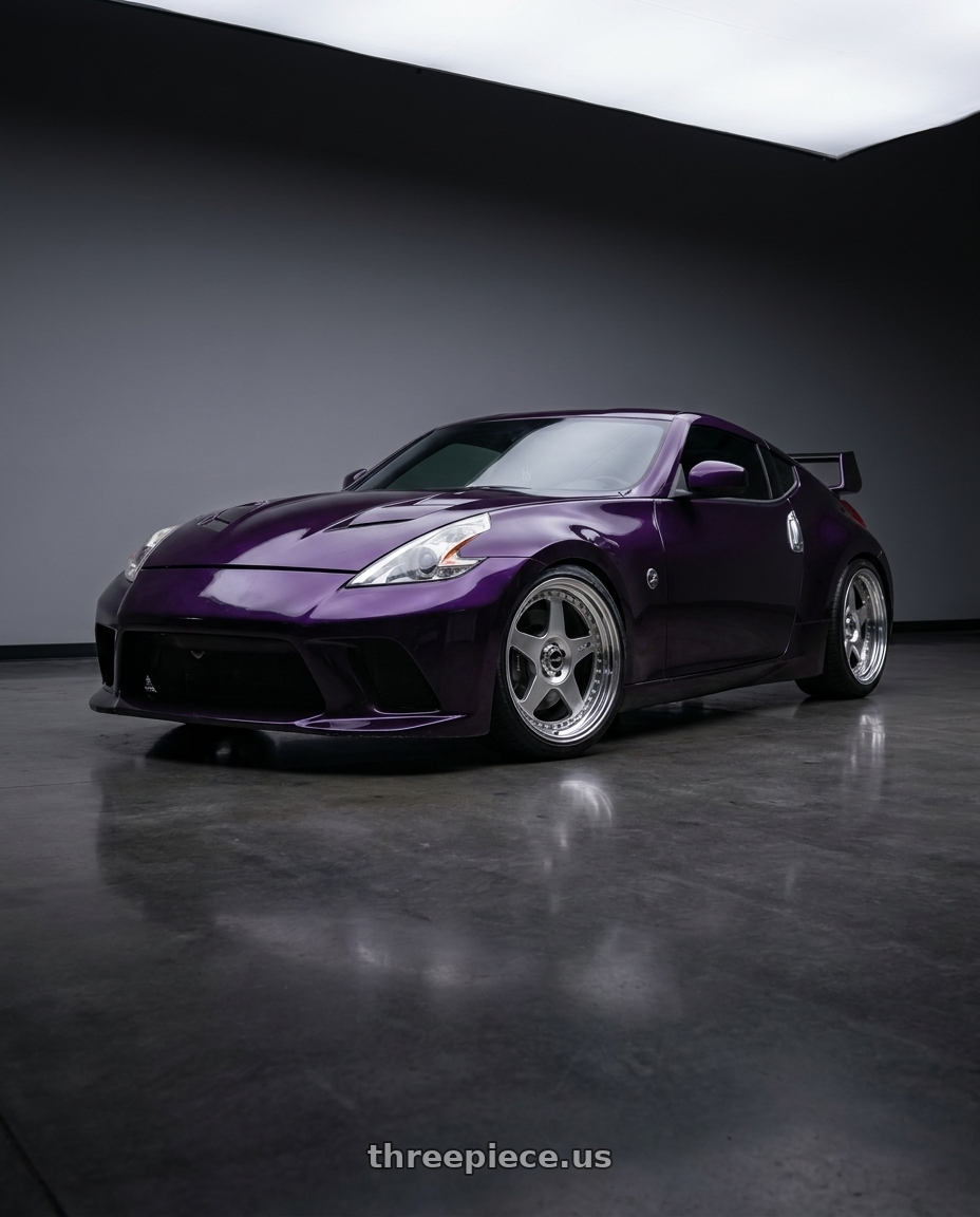 2012 nissan 370z with SSR Professor SP6 5x114.3 19X8.5+43 NR Disk Titan Silver wheels