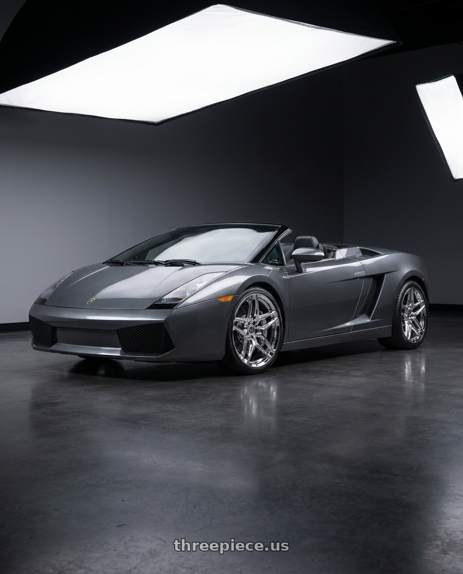 2007 Lamborghini gallardo with HERITAGE WHEEL EBISU MONOC 5x112 19x8.5 +35 CHROME wheels