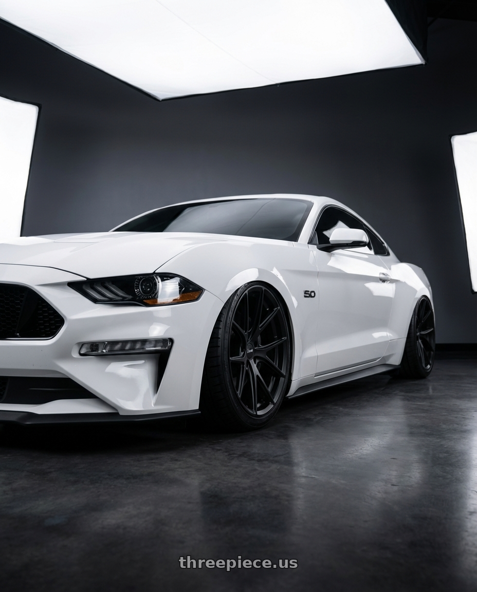 2018 Ford Mustang with Bravado 08B Tribute 5X115 20x9.5 +18 Matte Black wheels