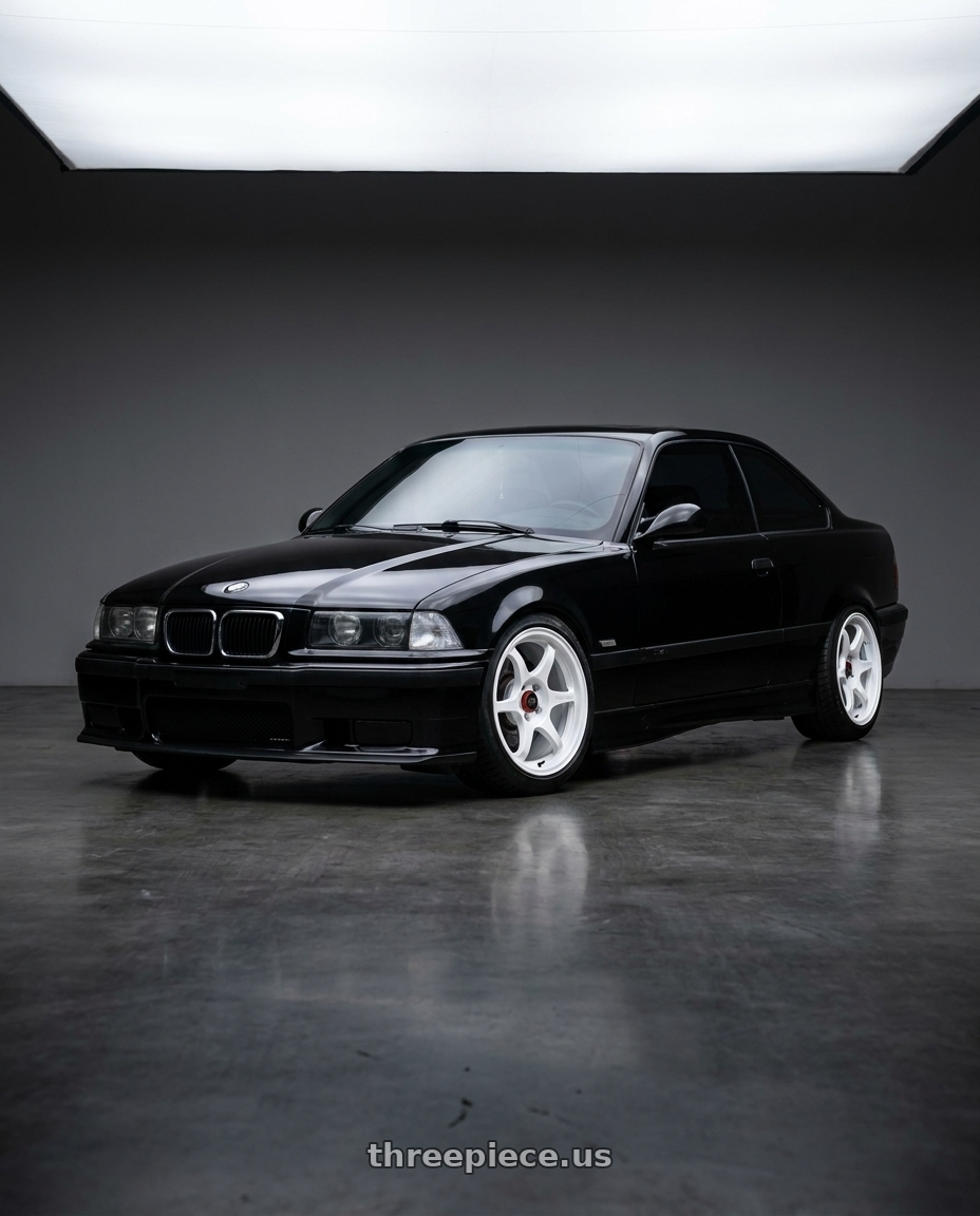 1993 BMW E36 325i coupe with Enkei PF06 4x100 15x8+25 White Machined wheels