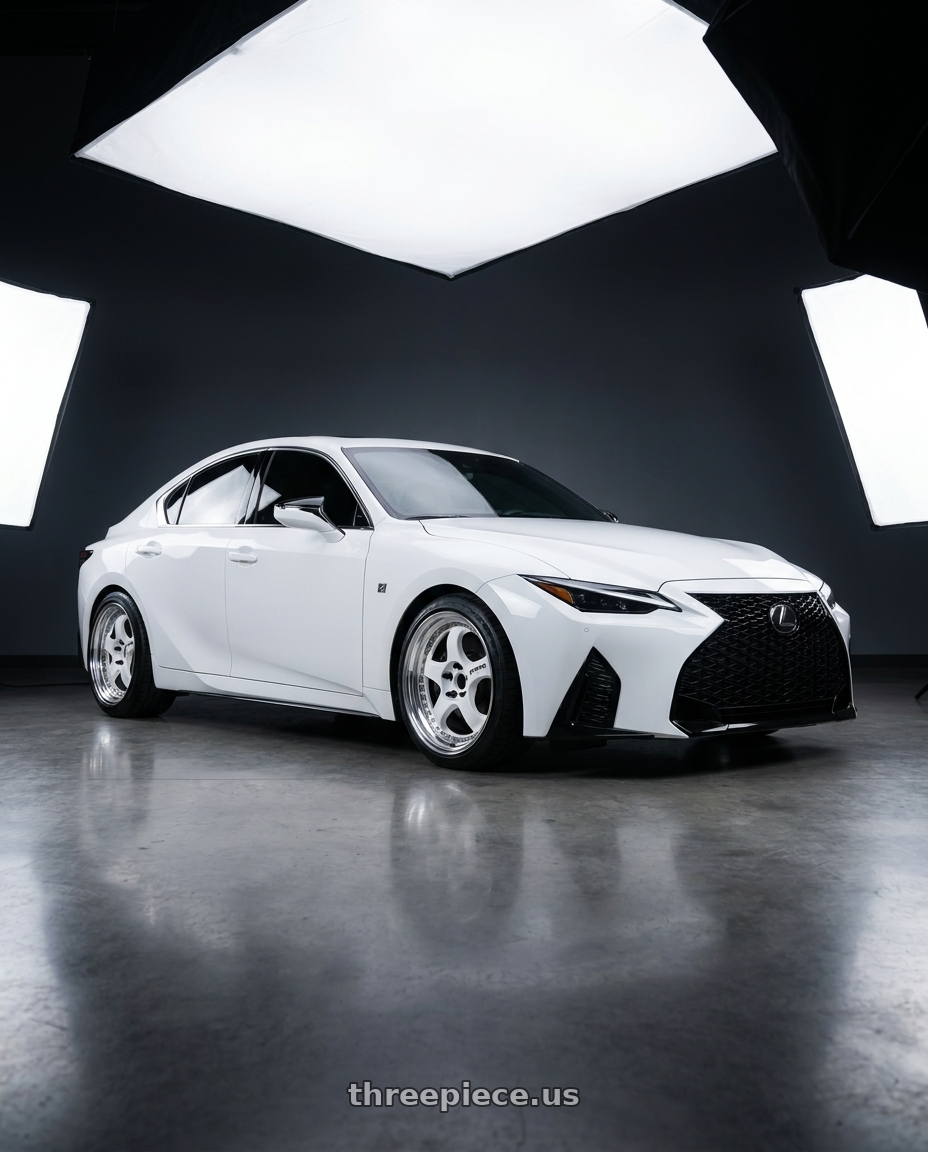2023 Lexus IS 350 F Sport  with Work Meister S1 3P 5x114.3 19x8.5+38 R Disk White wheels