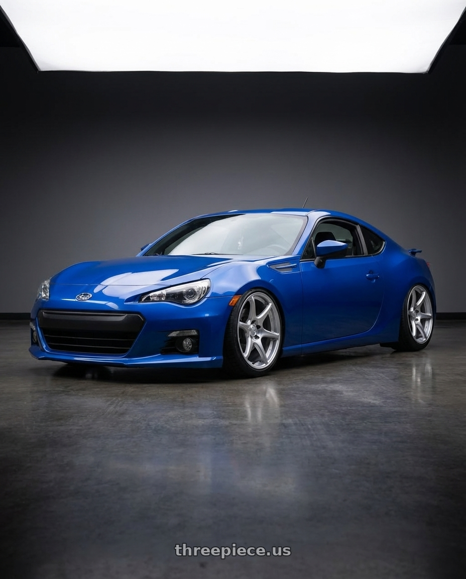 2017 Subaru BRZ with Kansei K11S Tandem 5X100 18x9 12 Hyper Silver wheels