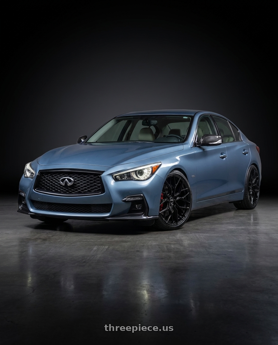 2022 INFINITI Q50 with F1R FS3 5x114 19x8.5 +35 Gloss Black wheels