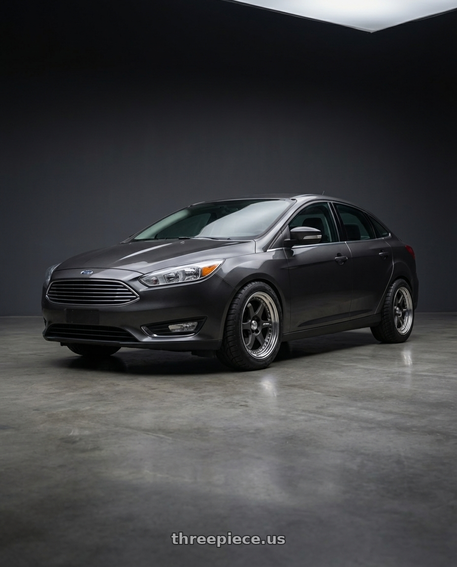 2018 Ford Focus with Work Meister L1 3P 5x100 18x7+19 A Disk Matte Gunmetal wheels