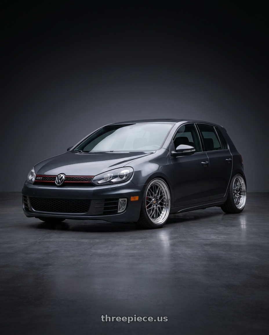 2012 vw gti with Work Vs-Xv 5x112 18x8.5+47 A Disk Brilliant Silver Black wheels