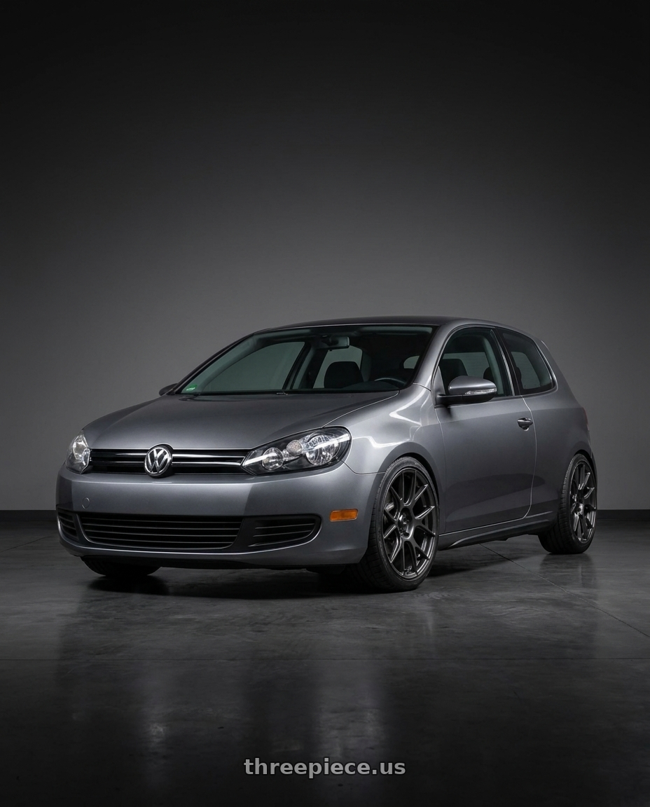 2013 Volkswagen GTI MK6 with Konig Ampliform 5x112 18x8.5+43 Dark Metallic Graphite wheels